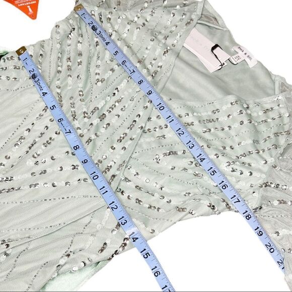 Frock and Frill embellished midi dress in sage green - Picture 9 of 10